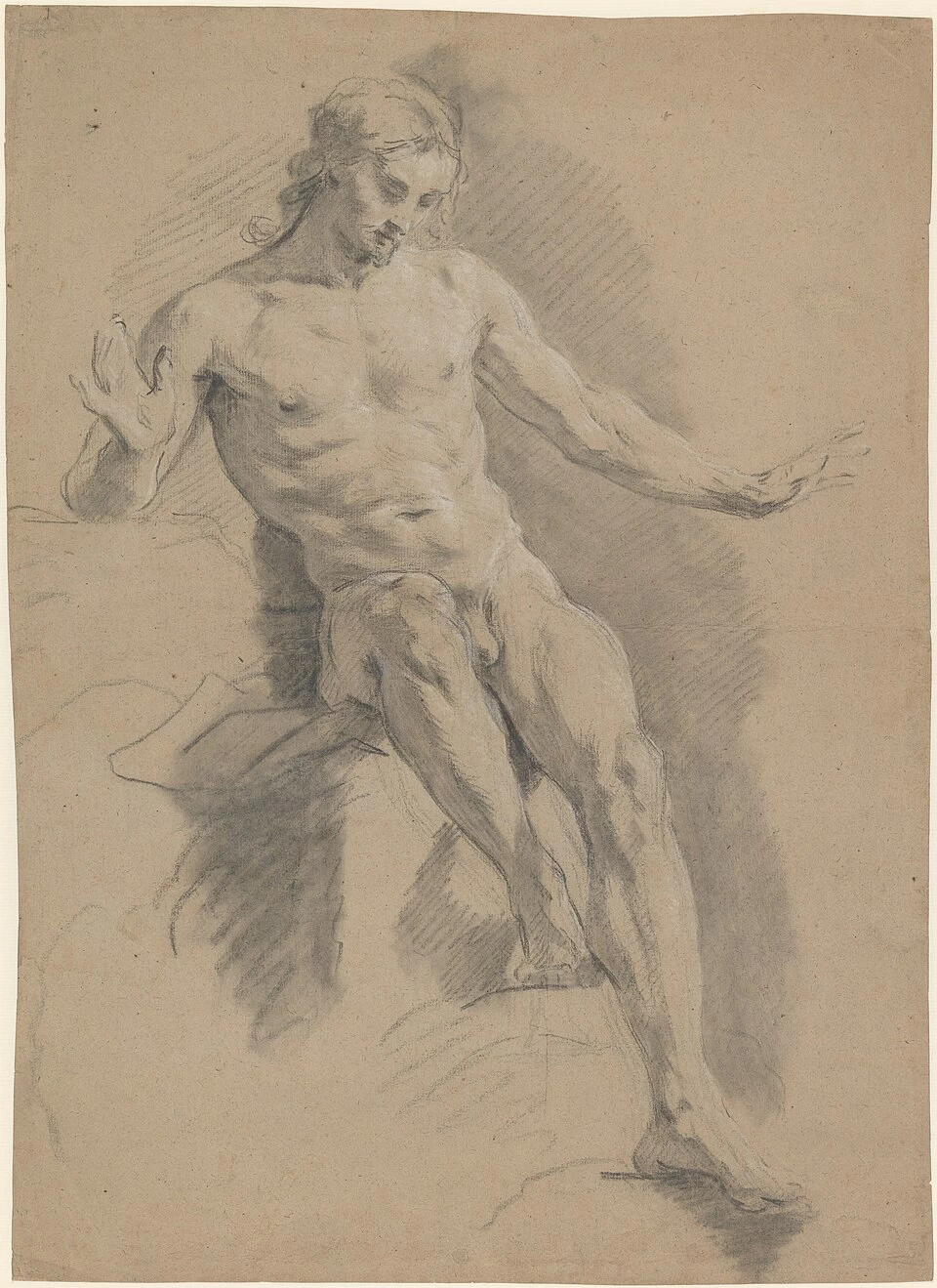 Uomo nudo seduto